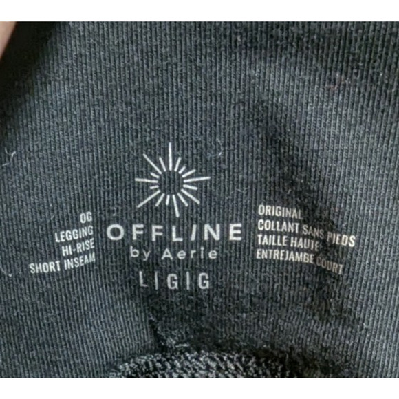 Womens Aerie Offline OG High Rise Legging Black Basic Classic Lounge Large Short - Picture 8 of 11
